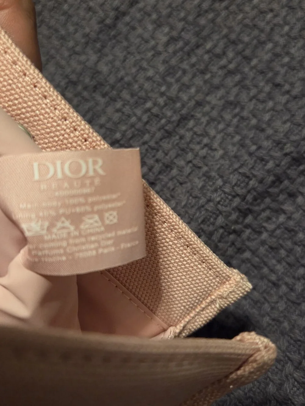 Dior Beauté Pink Cosmetic Pouch – Embossed CD Logo Makeup Bag